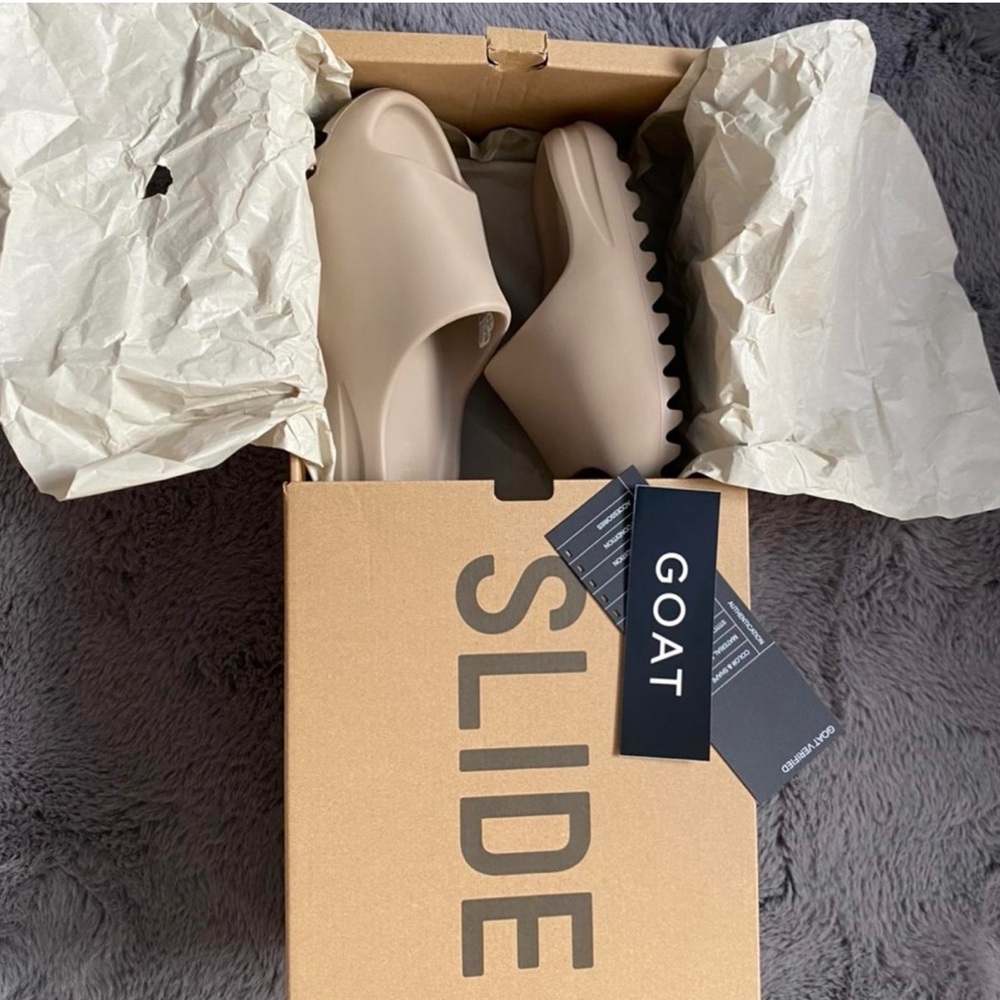 Yeezy Slides in color “PURE”